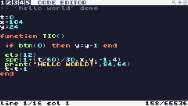 TIC-80 for Sega Game Gear Code Editor